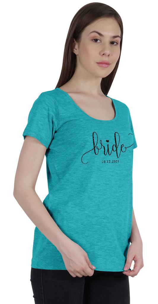 Inkdotpot Personalized Womens Tshirt Top Bride Wedding Announcement Shirt-1N