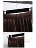 Plus Size High Waist Velvet A-Line Skirt for Women - Spring/Autumn Elastic Waist Slimming Long Skirt