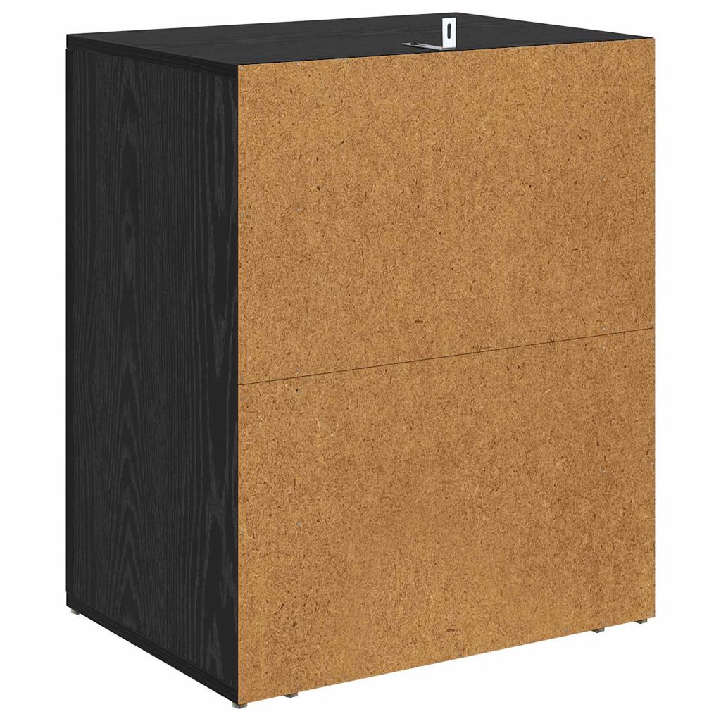 Nightstand Black Oak Effect 35 x 50 x 60 cm Engineered Wood
