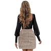 Spring Autumn Y2K Sexy Fashion High Waist Houndstooth A-line Skirt Women Casual Vintage Plaid Lady Korean Slim Female Hip Skirts