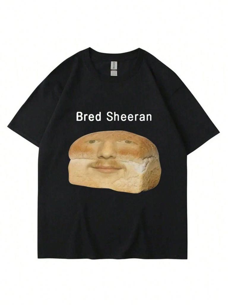 Lustige Ed Sheeran Meme Print T-Shirts Herren Humor Kreativität Kurzarm Oversize Lässig Frühling Sommer T-Shirt Vielseitig