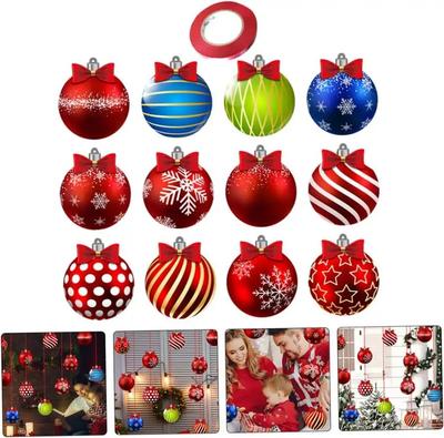 Christmas Hanging Pendant Decoration Double Sided PET Candy Ball Ornament Wall Tree Decor Holiday Party Indoor Outdoor Hanging