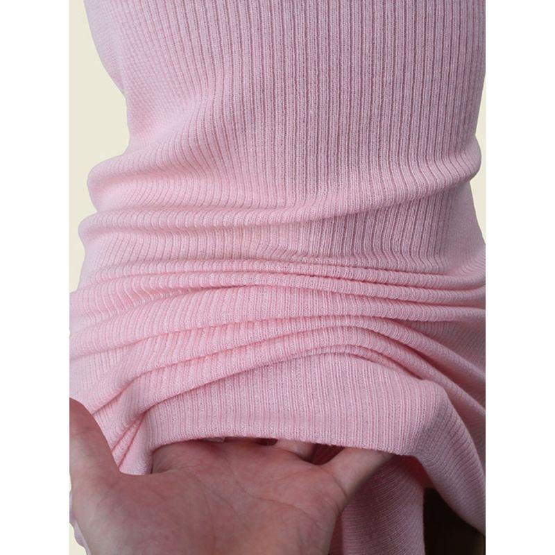Fashion Style Turtleneck Sleeveless Wool Knitted Vest Skirt Autumn Skinny Slimming Split Pink Sheath Dress Women