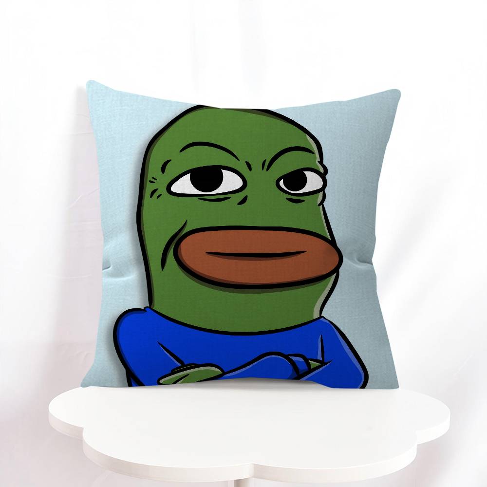 P-Pepe The F-Frog Funny Cartoon Office Cushion Pillowcase Car Cushion Cover45X45CM Lumbar Pillowcase Sofa Pillowcover