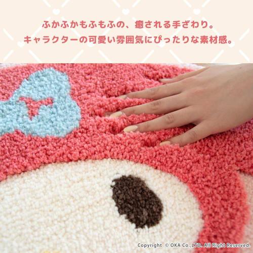 OKA Sanrio Characters Washable Mat, Approx. 45cm x 55cm, Red (Hello Kitty) (Sanrio Hello Kitty Cute Character)