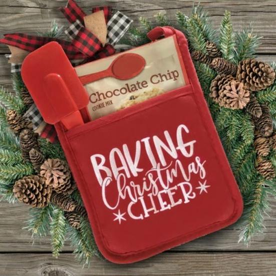 Christmas Oven Mitt with Storage Pocket Heat-Resistant Pot Holder