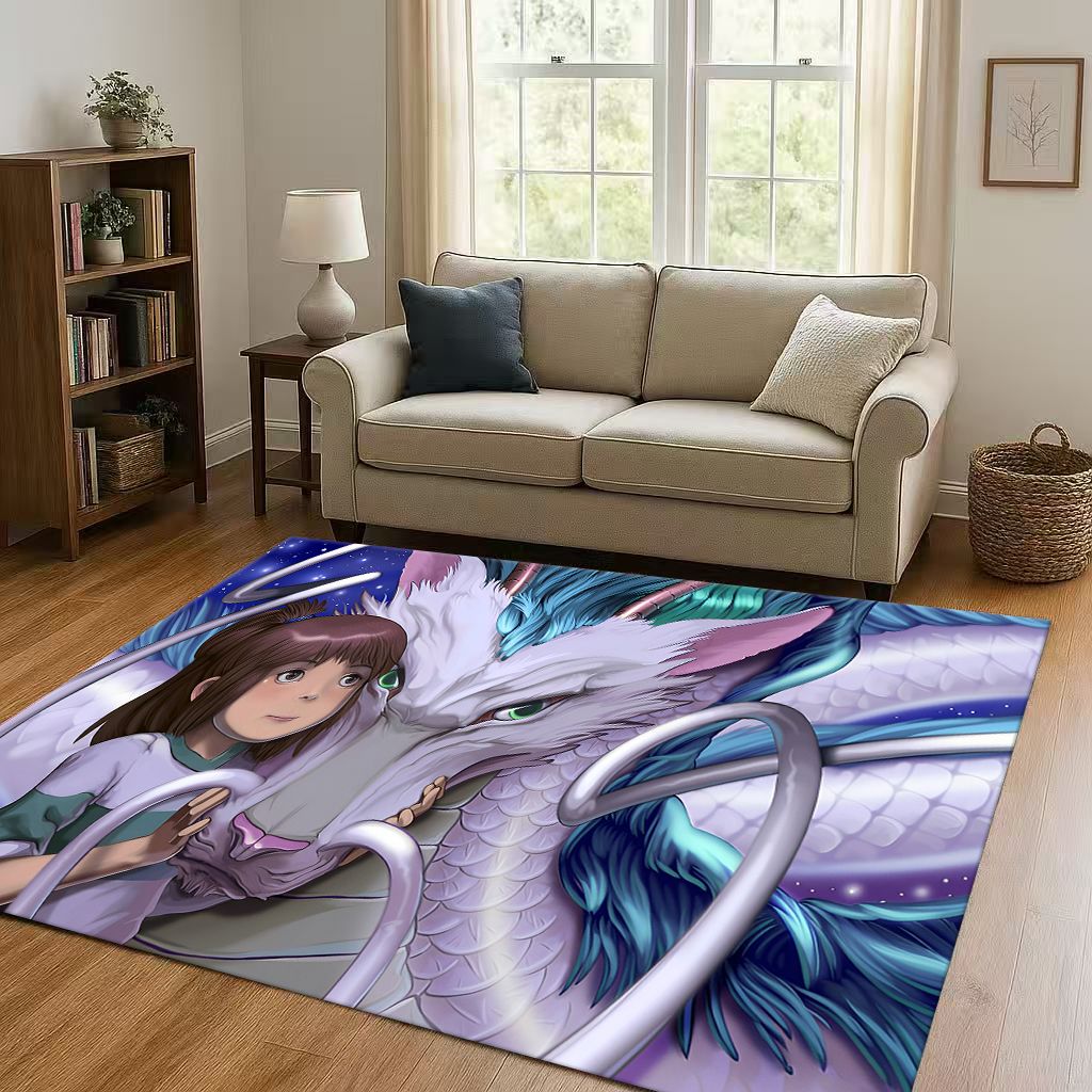 Classic Cartoon Spirited Away No Face Man Living Room Non-Slip Area Rug Soft Carpet for Bedroom Playroom Sofa,Home Decor Doormat