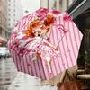 1pc fairy flower Automatic Folding Umbrella, Heavy Duty 8 Rib Iron Frame,  Suitable for Travel, Daily Use, Birthday, Decor Gift m0104034