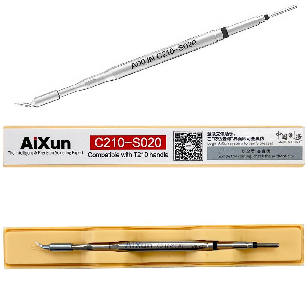 Precyzyjny Grot Lutowniczy Aixun C210-S020 Zagięty Typ S 0,2Mm, 78,28Mm Długości