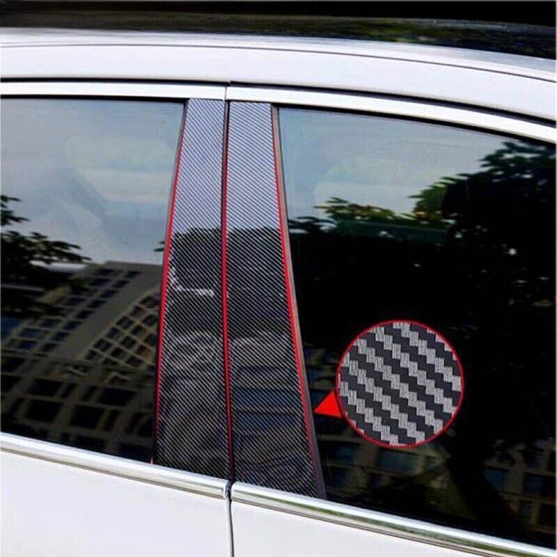 Fit For KIA Optima 2011-2015 Carbon Fiber Pillar Posts Window Door Trim Cover 6x