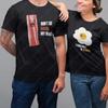 Funny Couple Unisex Adult Cotton TShirts His Hers Matching Shirt Boyfriend Girlfriend Fried Eggs with Bacon Casual Lovely Tee