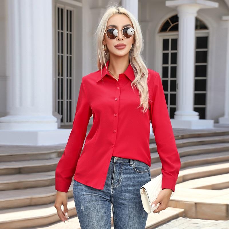 Women's Long Sleeved Shirt Office Work Shirt Casual Top
