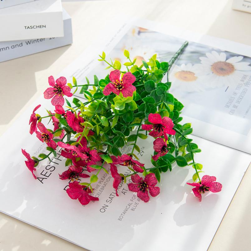 

6/12Pcs Artificial Flowers Plants Violet Eucalyptus Wedding Wreath Decor Home Room Outdoor Garden Yard Bonsai Festival Party Diy 6 pcs