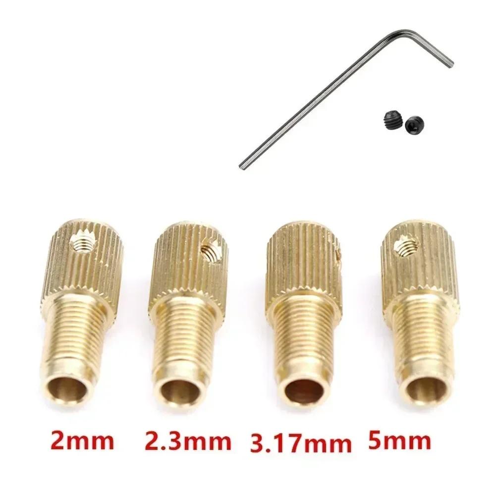 Brass Copper Drill Chuck Shaft Chuck Clamp Connecting Drill M8-2/2.3/3.17/5mm Mini Rod Self-tightening Durable