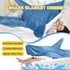 Autumn-Winter Cartoon Shark Flannel Sleeping Bag – Warm, Thick, One-Piece for Couples & Adults