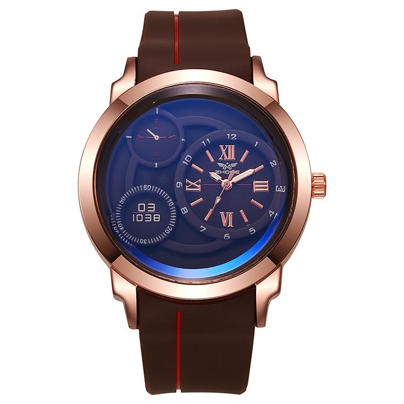 Men s Trendy Silicone Strap Casual Quartz Watch