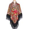 160*160Cm Ethnic Large Square Scarf For Woman Shawls Tassel Floral Print Headscarf Turban Wraps Russian Babushka Bandana Blanket