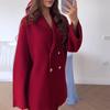 Women's 2025 European & American Solid Color Button Cardigan Sweater & Skirt Set - Warm & Stylish For Commute