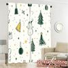 2pcs  Curtains Christmas Bells Trees Snowman Gift (2) Pattern Popular Curtains Versatile Polyester Fabric Curtains Festive Ldeal
