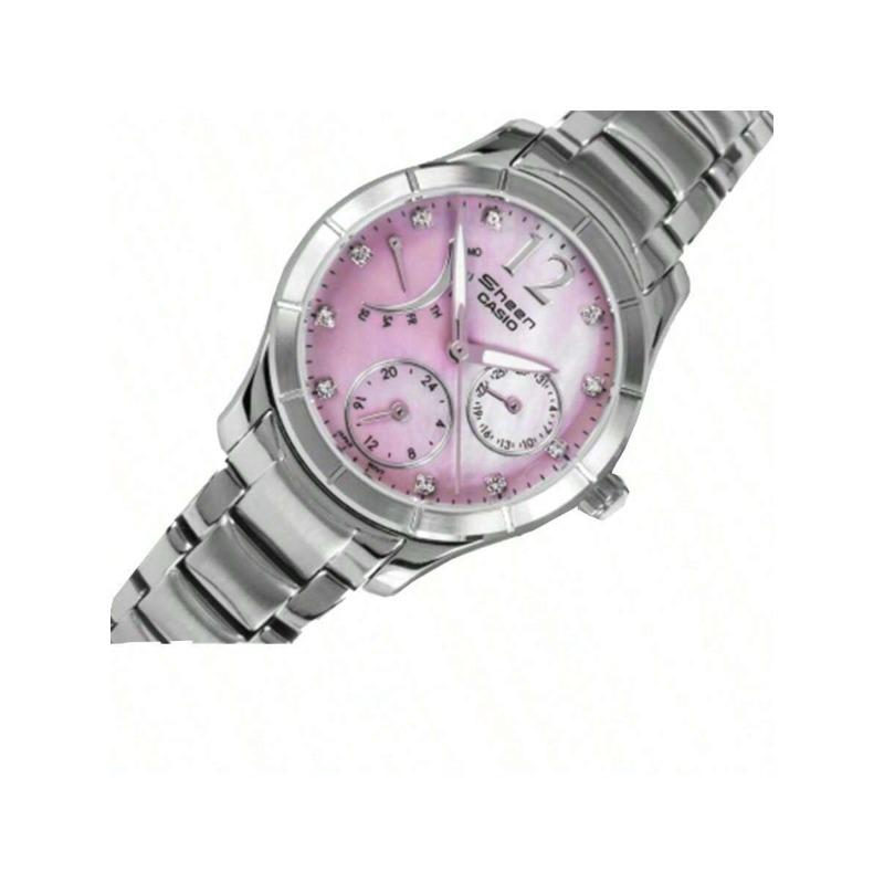 Casio SHEN Waterproof Stainless Steel Band Pink Analog Watch SHN-3014DP-4A