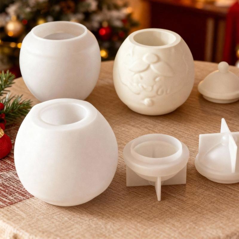Santa Claus Silicone Mold For Christmas Crafts DIY Holiday Decorations Reusable Resin Jewelry Storage Container Tool