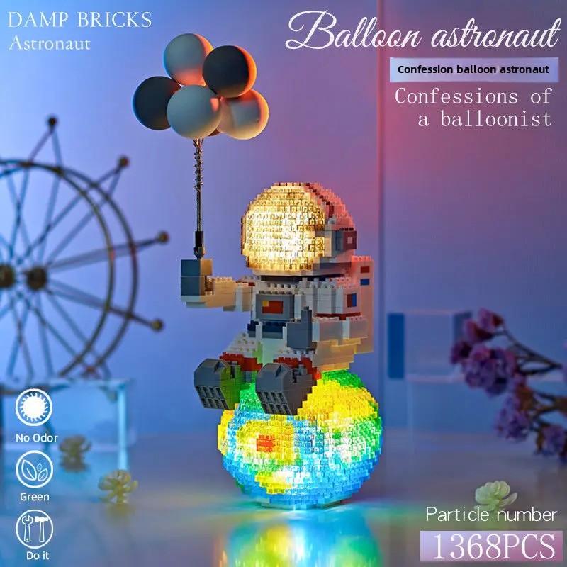 Trend Lighted Rainbow Unicorn Building Blocks Space Astronaut Assembled Toys for Adults Boys Girls Spaceman Gift Building Blocks