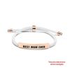 Multi-color Woven Rope Bracelet with Engraved Stainless Steel for Mother's Day or Christmas Gift