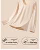 Women's Pure Cotton Long Sleeve Knit Top - Medium Thickness, Warm Autumn/Winter Base Layer, Thermal Cotton Wool Sweater
