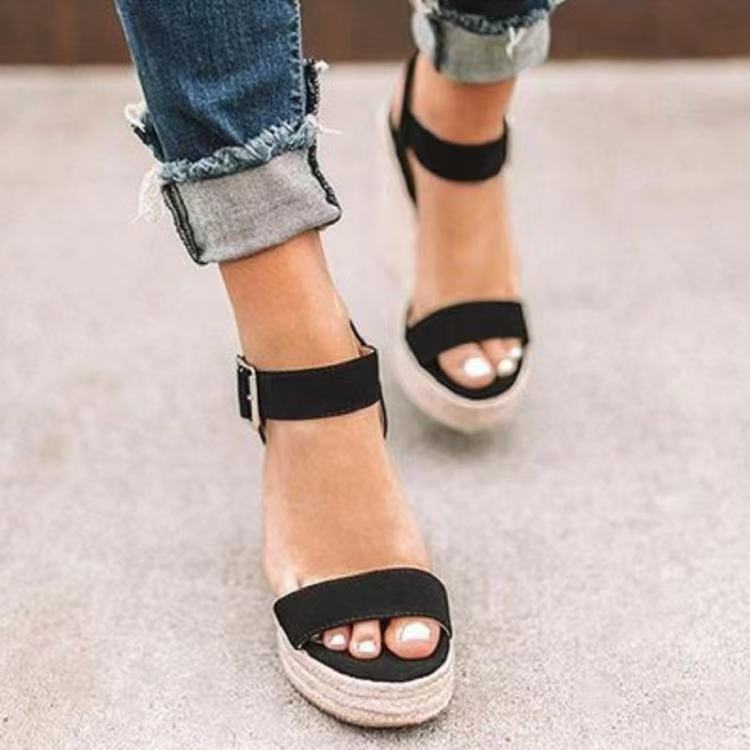 Wedge heel women's sandals new high heel wedge heel hemp rope sandals women