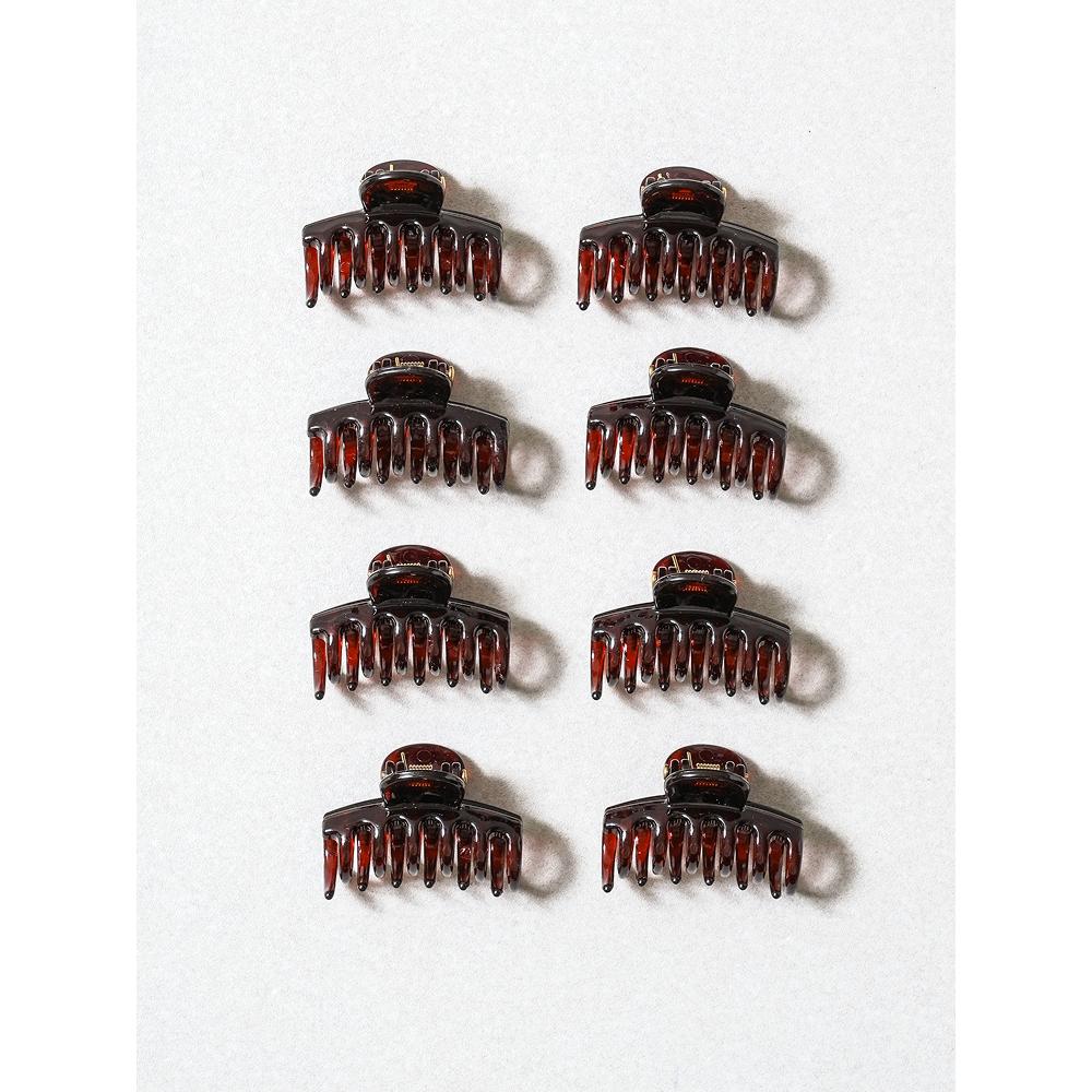 Daiso Hair Tongs  Pack Of 8  Brown