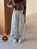 Girls' Black Velvet-Lined Sweatpants - Autumn/Winter 2025 Collection - Straight Leg Style for Older Children and Junior High Students