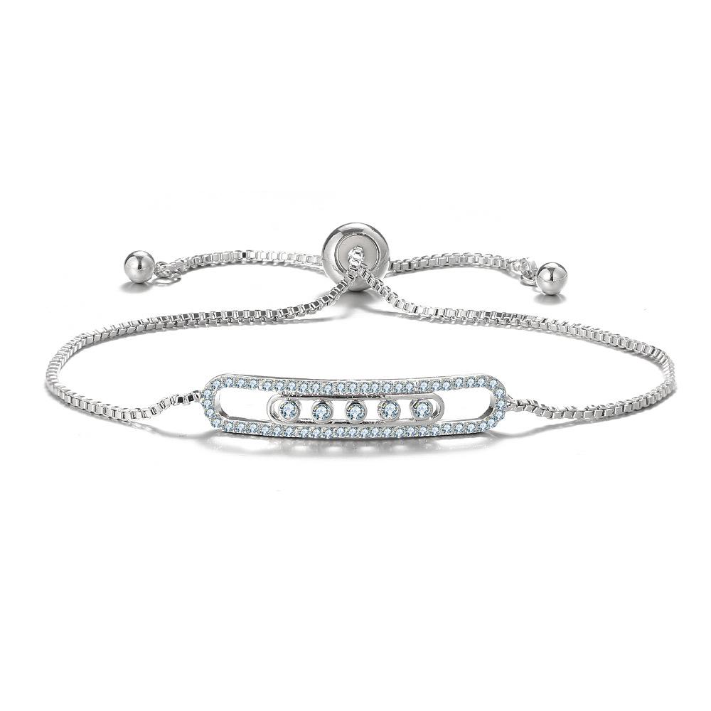 

Модный и креативный браслет из циркона ААА с геометрическим микропаве и скользящими украшениями для рук.