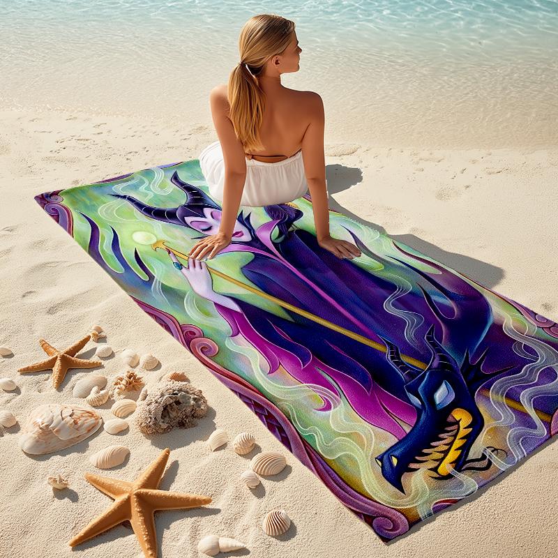 Maleficents Dark Magic Towel Large Quick-Drying Microfiber soft S-Square Pants-s Beach Towel for Travel Fitness Bathing Camping. 0730s151