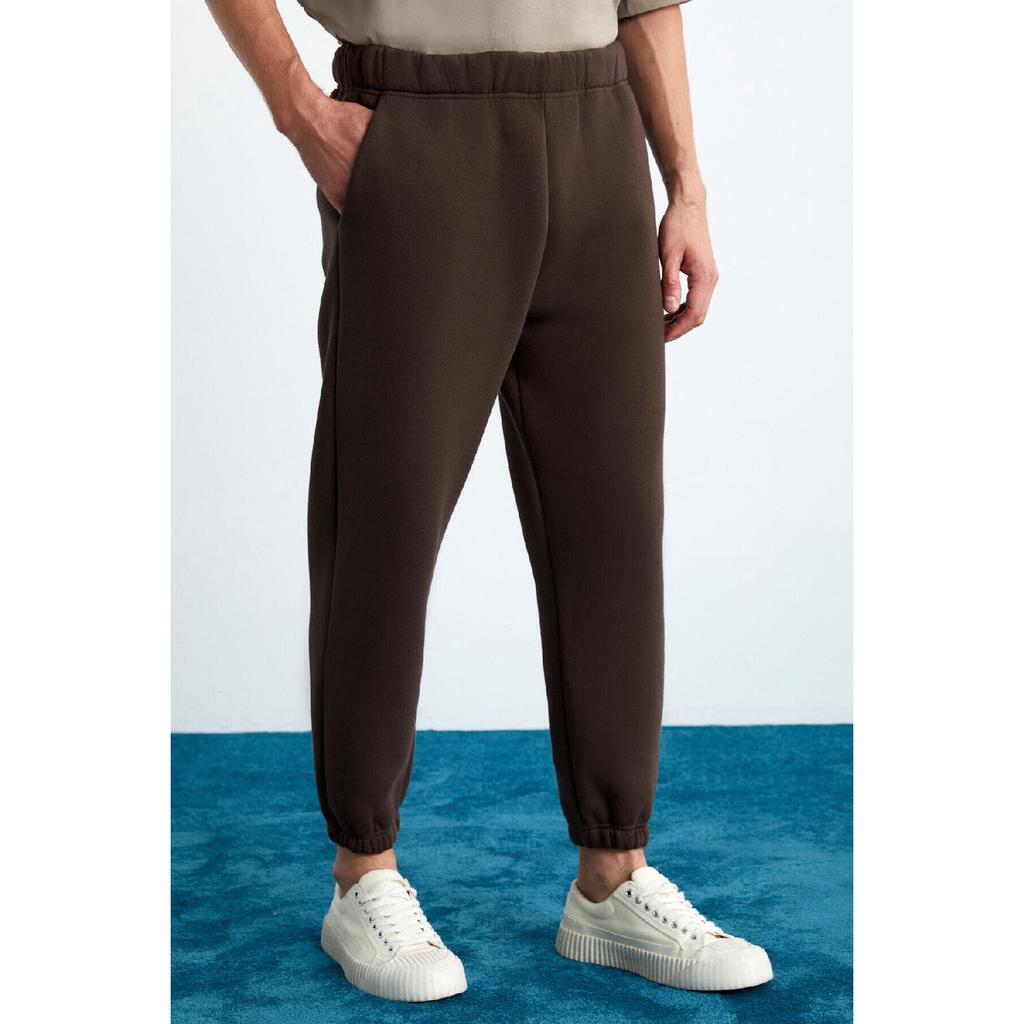 Burnham Men's Organic Fabric Fleece Inside Comfortable Cut Elasticized Jogger Black Sweatpants