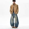 American retro bomber stand-up collar bomber jacket men and women spring and autumn boxy short barn style tooling jacket