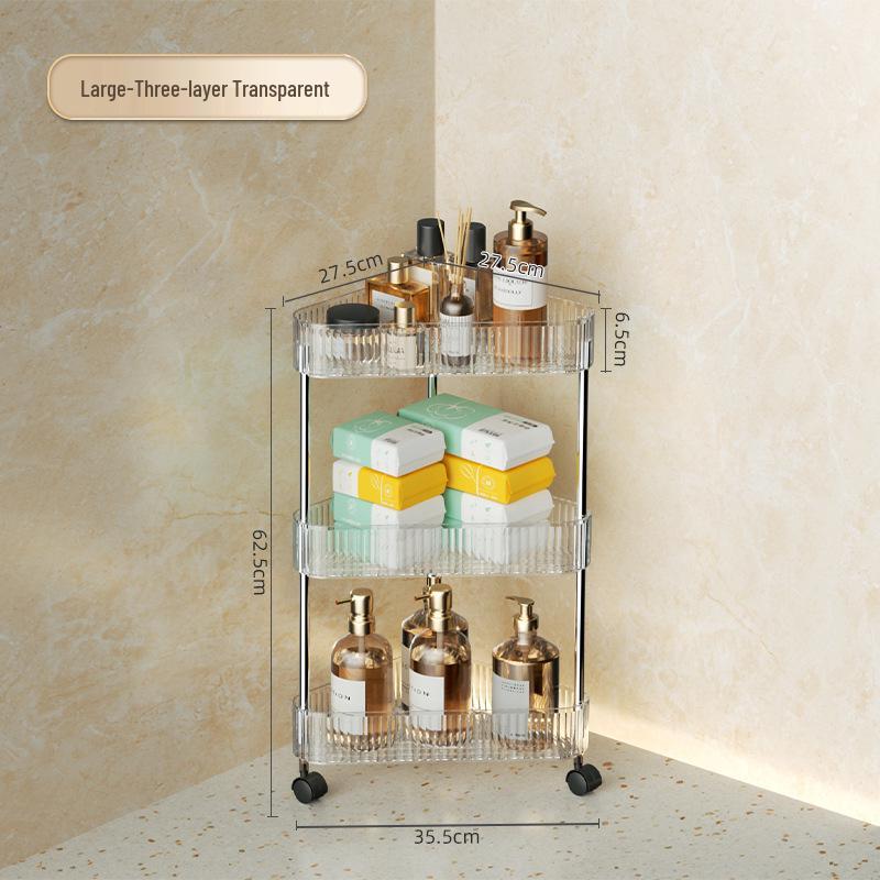 Bathroom Rolling Storage Rack: 2 To 4-Layer Multi-Tier Movable Organizer for Toilet and Washbasin Areas