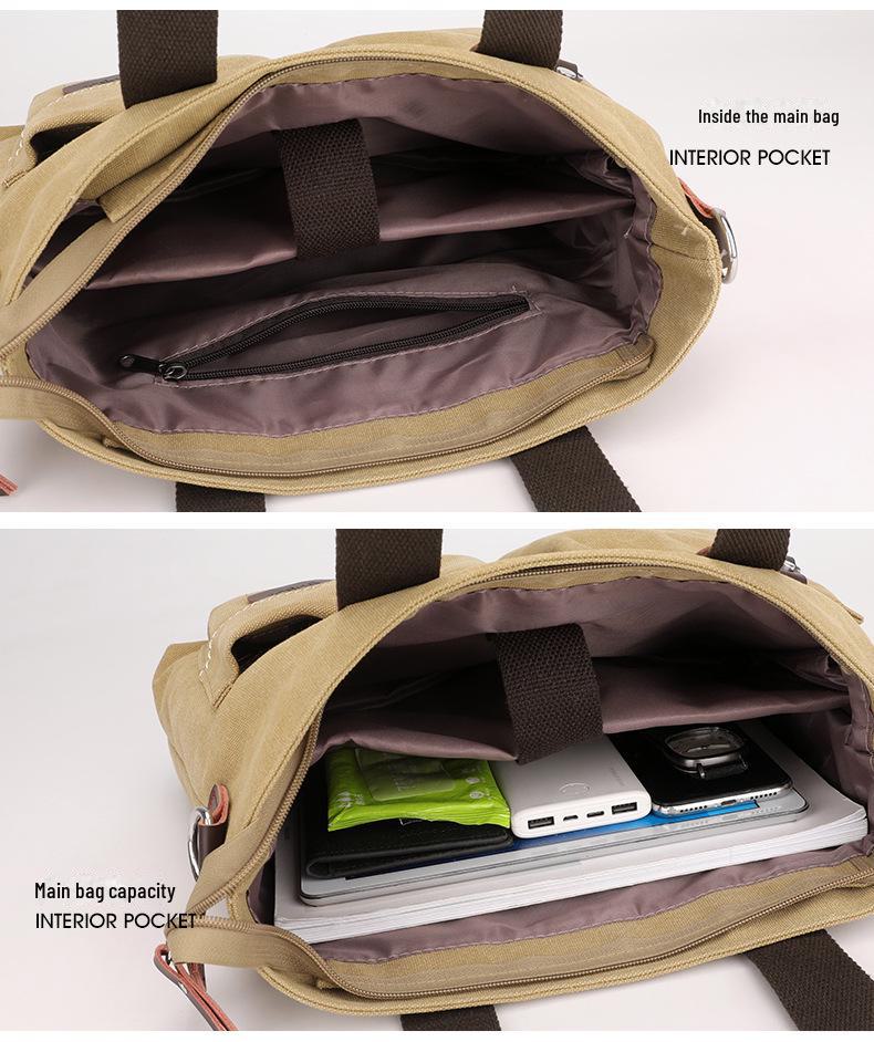 2024 Trendy Canvas Commuter Handbag - Large Capacity, Simple Shoulder & Messenger Bag