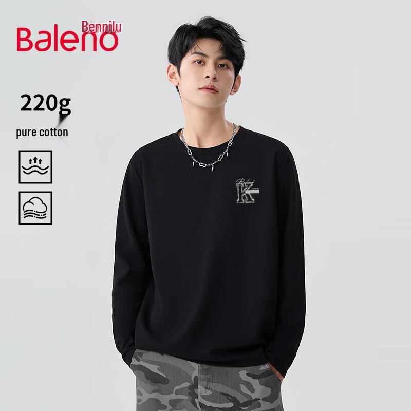 Baleno Men s Heavyweight Pure Cotton Long Sleeve T-Shirt 3XL