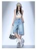 2025 Summer High Waist Denim Shorts - Women's Retro Hong Kong Style Fashion