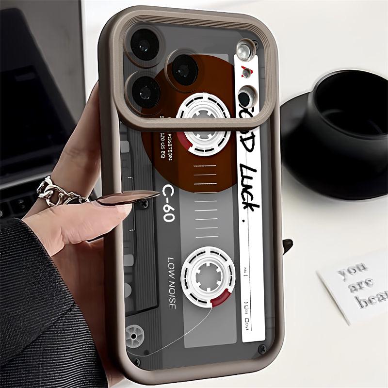 

Чехол для телефона с принтом ленты для iPhone Air 16e 17 16 15 14 Pro Max 13 12 Pro 15 16 14 Plus Противоударный силиконовый мягкий чехол из ТПУ iPhone 16 кофейный