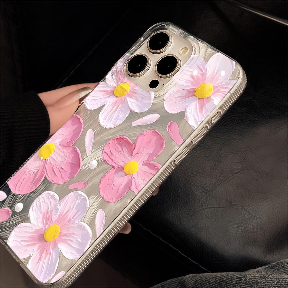 Summer Bright Flower Phone Case For iPhone 17 Pro 15 16 14 13 12 11 Pro Max 17e 16e 8 7 Plus XR XS X Sliver Soft Drop Cover