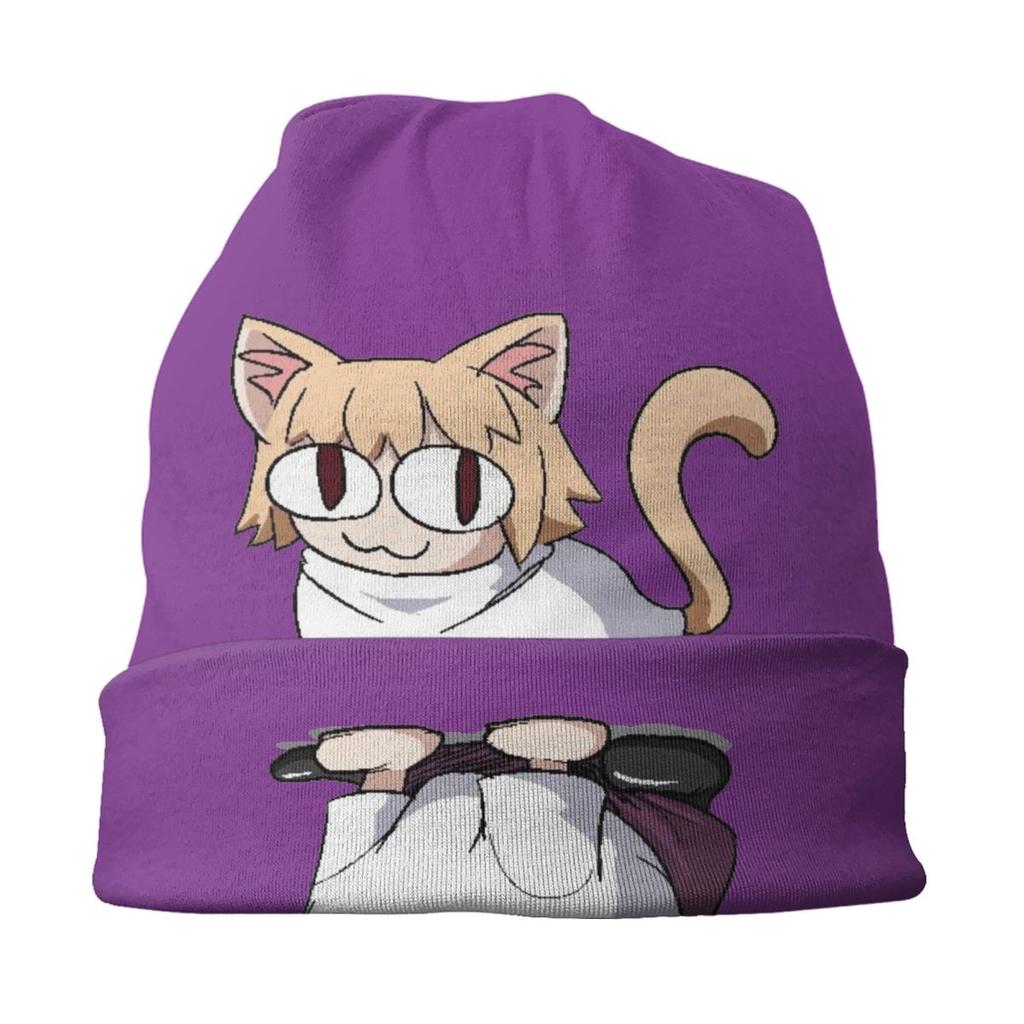 Anime Tsukihime Neco Arc Cat Gril Skullies Beanies Caps Unisex Women Unisex Trend Winter Warm Knit Hat Adult Bonnet Hats