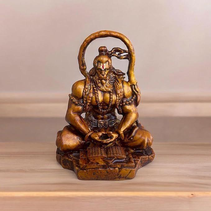 Hanuman Ji Murti Lord Bajrangbali Dhyan Mudra Meditation for Home Car Dashboard Decorative Showpiece -11 cm