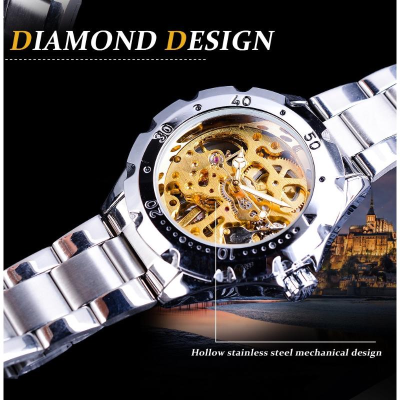 Forsing Women's Fashion Casual Hollow Out Mechanical Watch