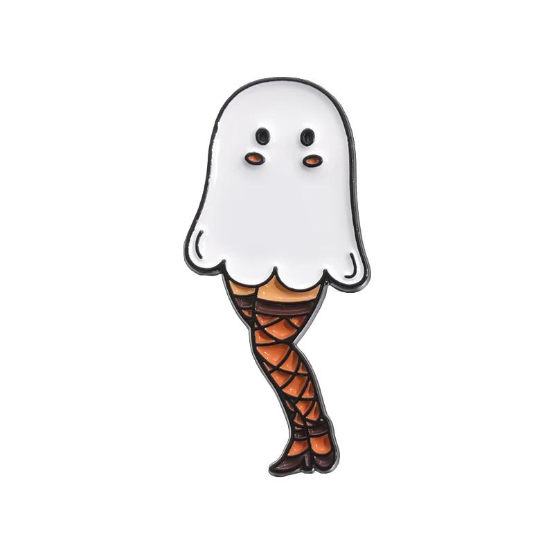 Halloween Punk Ghost Collected Enamel Pin Custom Spooky Boo With Black Cat Brooches Clothes Lapel Badge Jewelry Gift for Friends