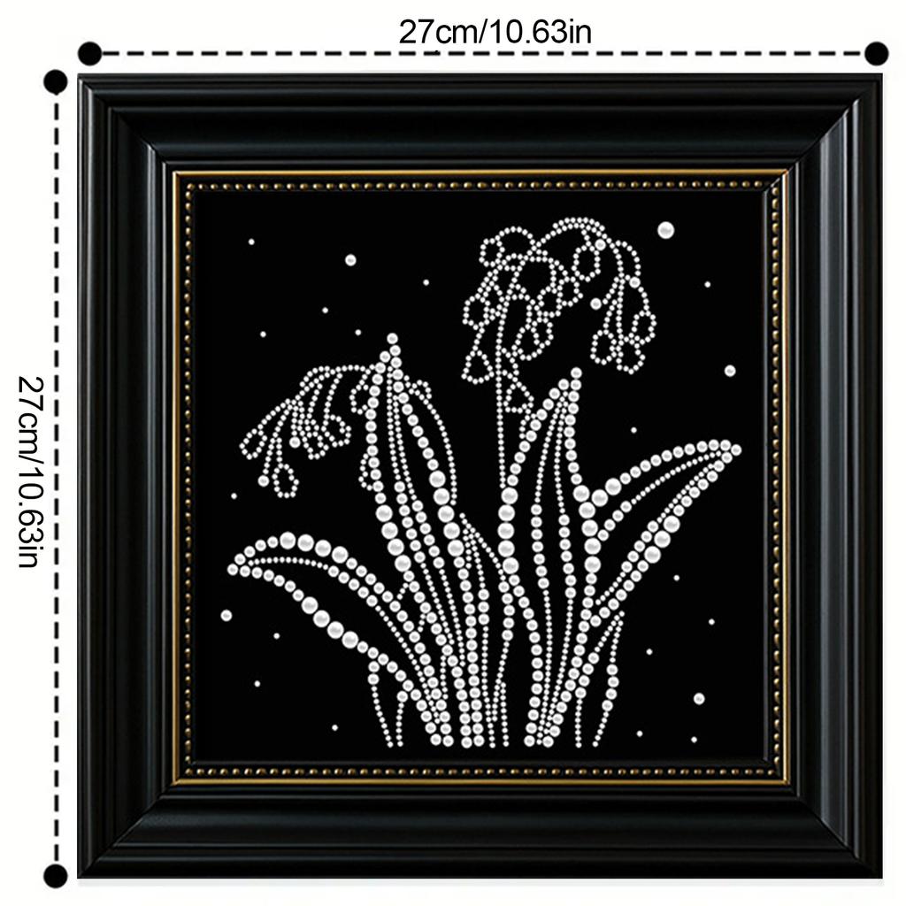 DIY Pearl Paintings Pearls Gem Art Craft with Frame 10.63x10.63in for Adults/Beginners Gift Idea Home Wall Decor