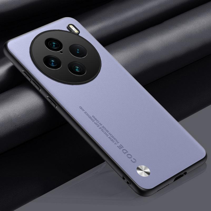 

Простой кожаный чехол для VIVO X100 Pro X90 Pro + X80 Pro X70 Pro VIVO V29E V27 Pro V25 V23, роскошный жесткий защитный чехол для телефона For VIVO V25 Pro светло-фиолетовый