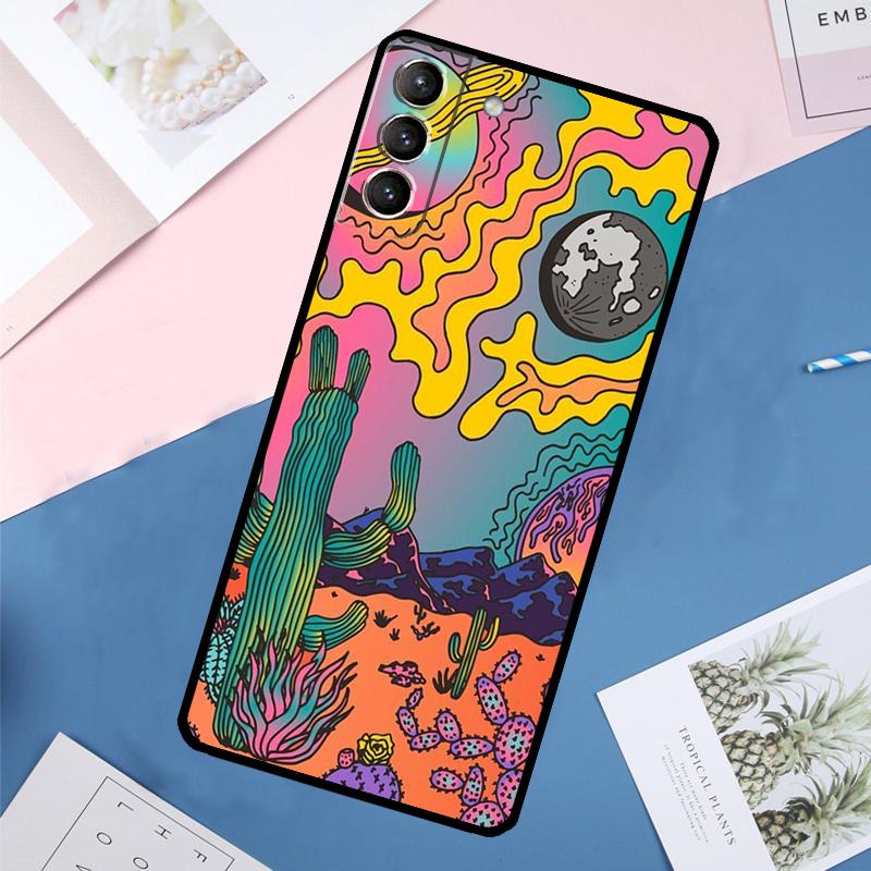 Indie Hippie Art Case For Samsung Galaxy S24 Ultra S21 S22 S23 S25 Ultra S9 S10 Plus S20 FE S25 FE Back Cover