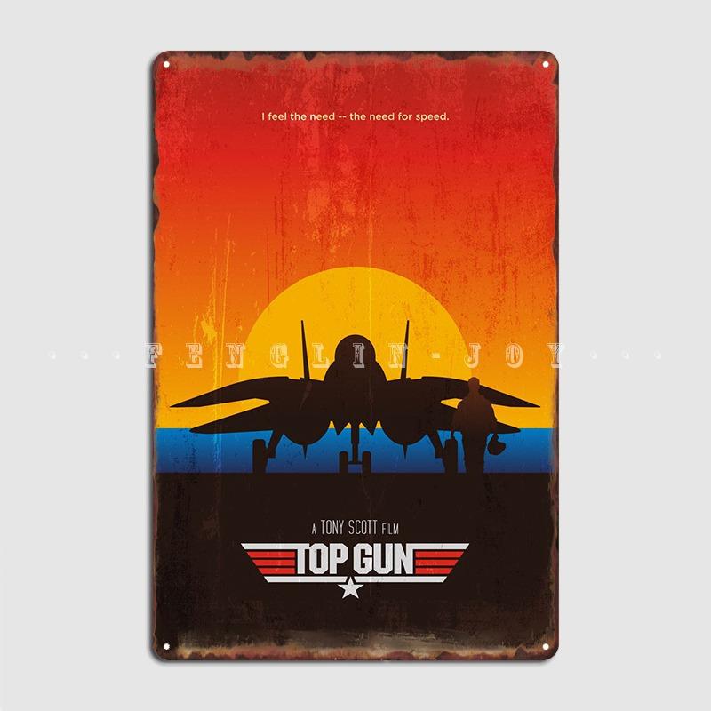 DORA Tin Sign Top Gun Metal Sign Pub Bar Cave Funny Plaques Tin Sign Poster
