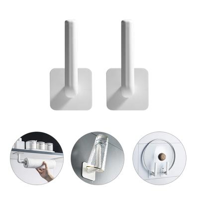 Multi-functional Rack Holder Kitchen Organizer Self-adhesive Cabinet Cupboard Paper Roll Towel Holder Tissue Hanger For Bathroom